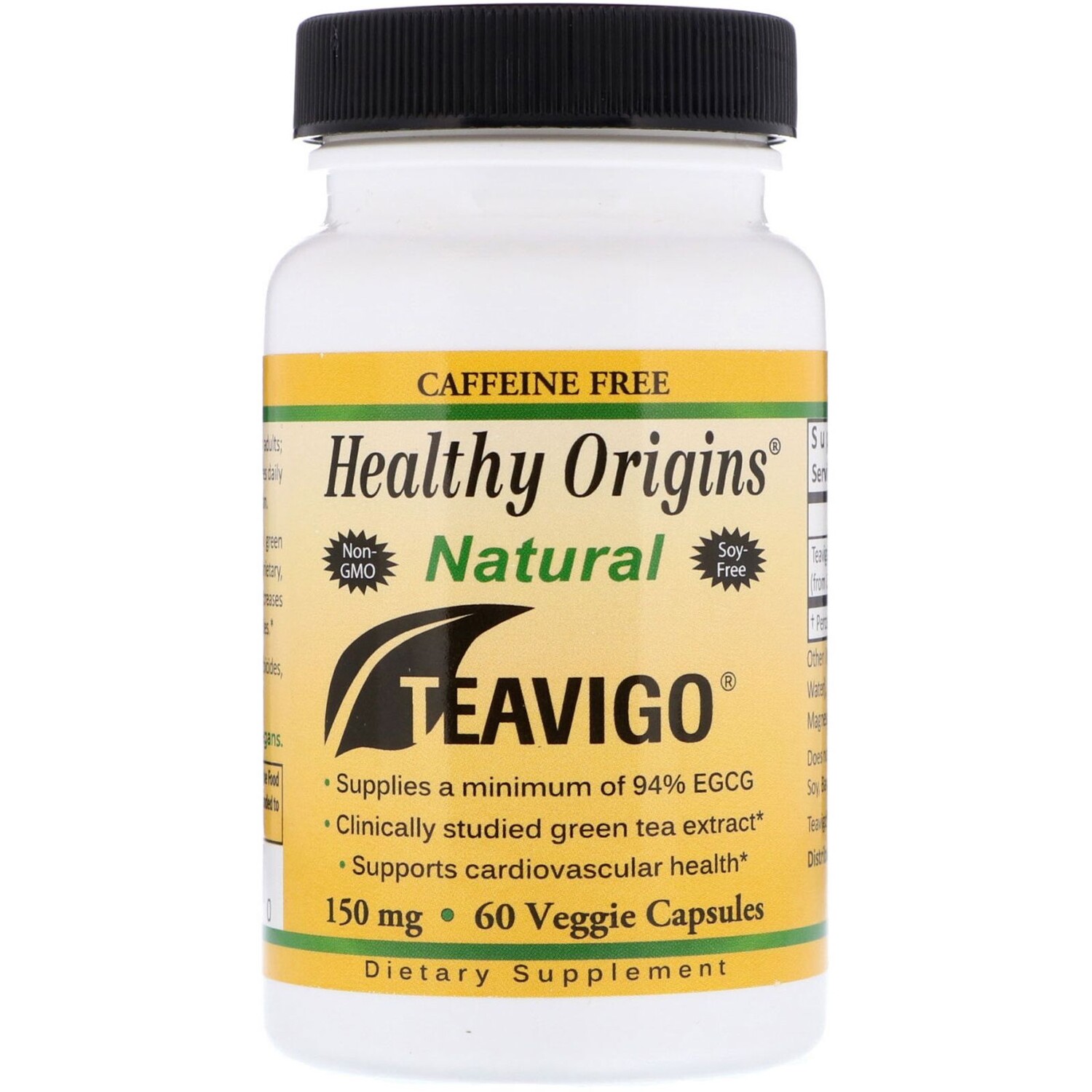 

Healthy Origins Зеленый чай Teavigo без кофеина 150 мг 60 капсул