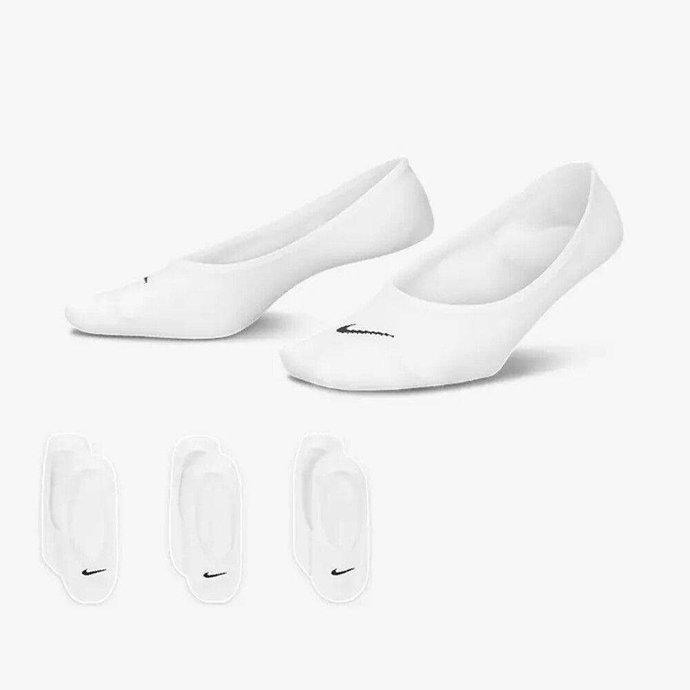 Носки Nike Everyday Lightweight Footie, 3 пары, белый/чёрный