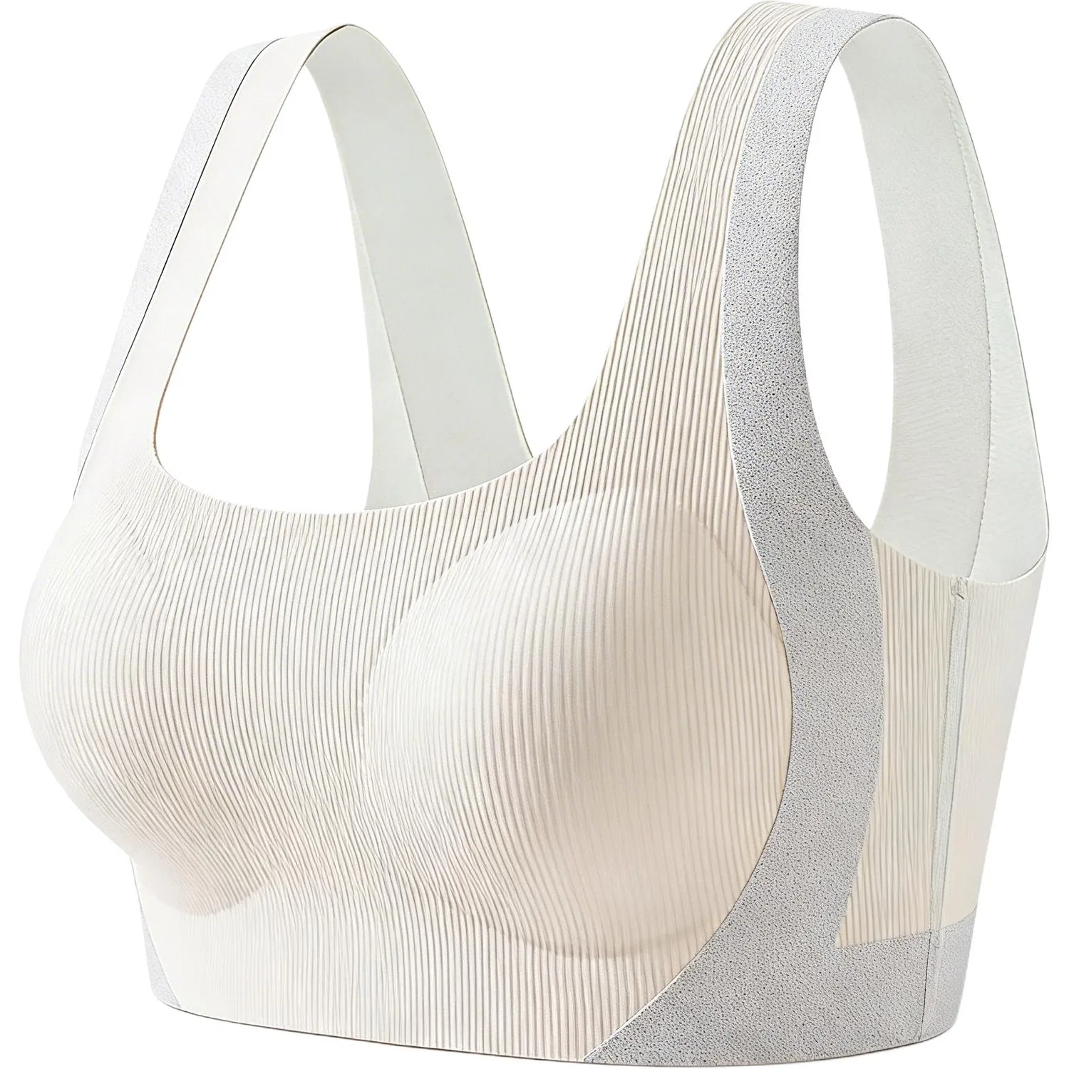 Женское хлопковое бра без косточек, Solid Color Moderate Women's Bra, MIIOW, Champagne