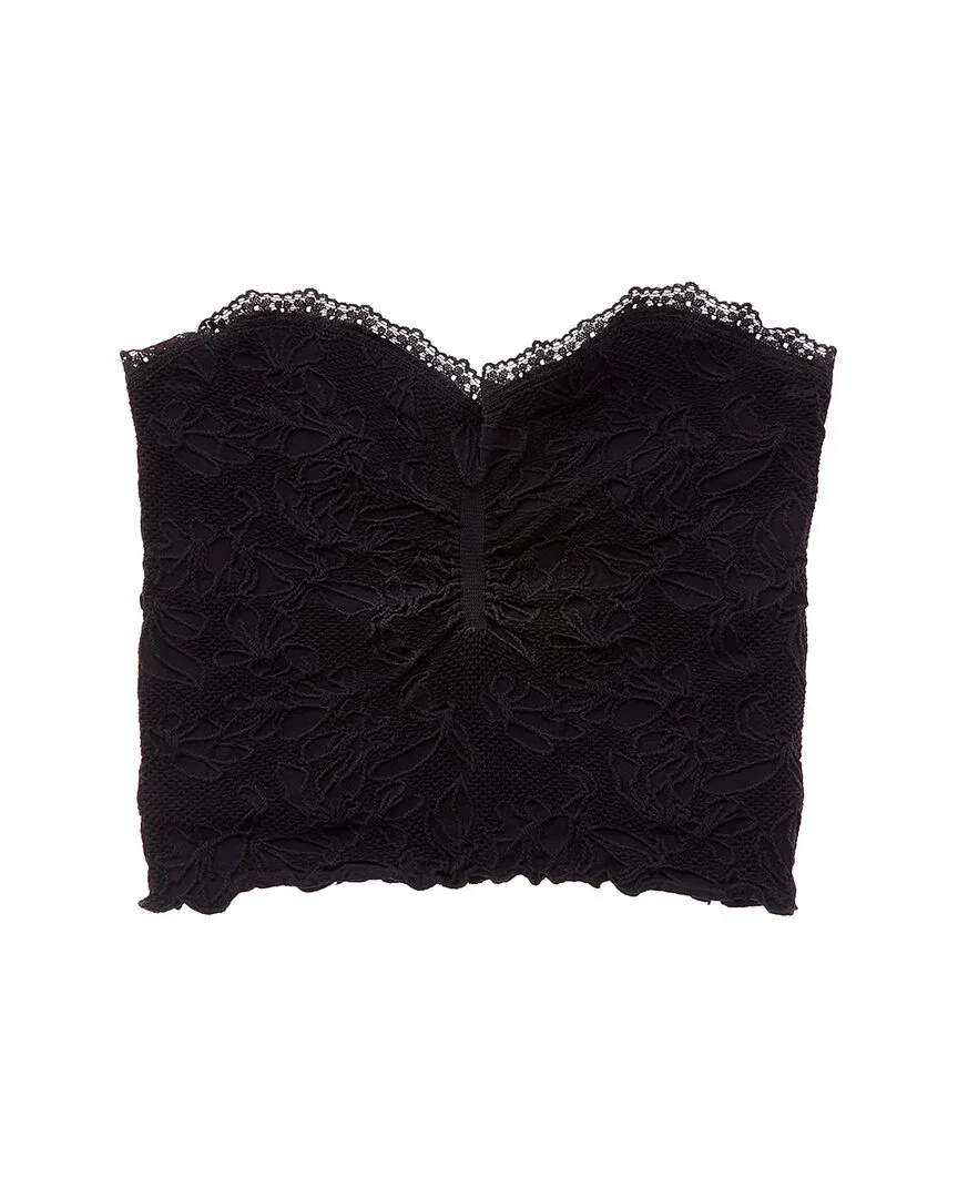 Детский топ для девочек без рукавов с фактурной тканью Vintage Havana Textured Seamless Tube Top, черный — фото 2