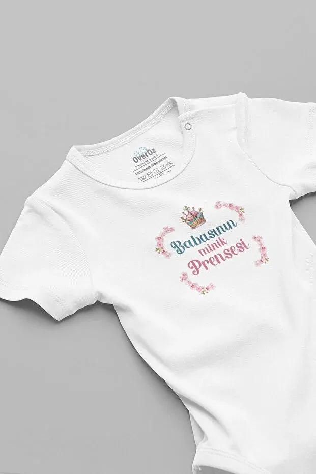 Детское боди с принтом Daddy's Little Princess Overoz, Белый