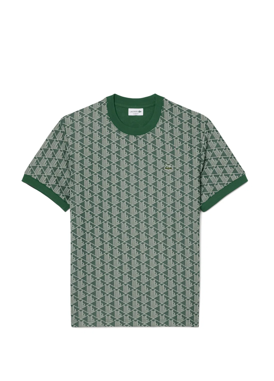 Футболка Lacoste Classic Fit, модель Monogram, зеленый