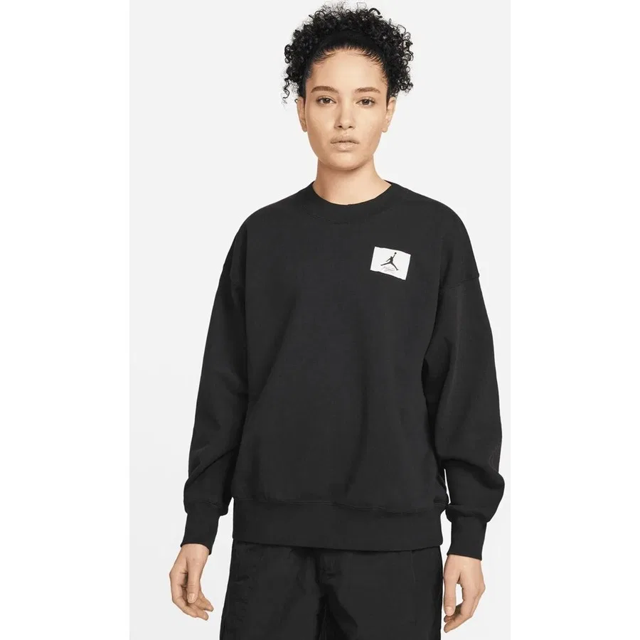 Женский свитшот свободного кроя с принтом Jordan Jumpman Essen Fleece Crew Nike, Черный