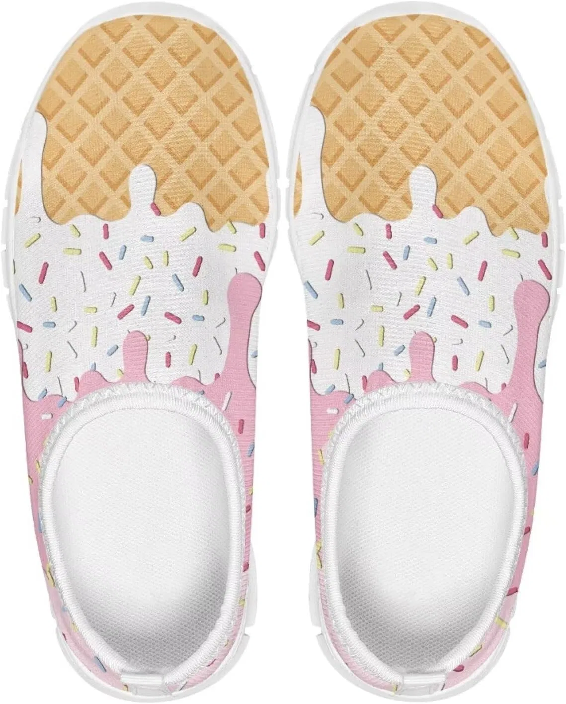 Детские туфли-лоферы для девочек с принтом Ctsgobvahy, Ice Cream Printed — фото 4