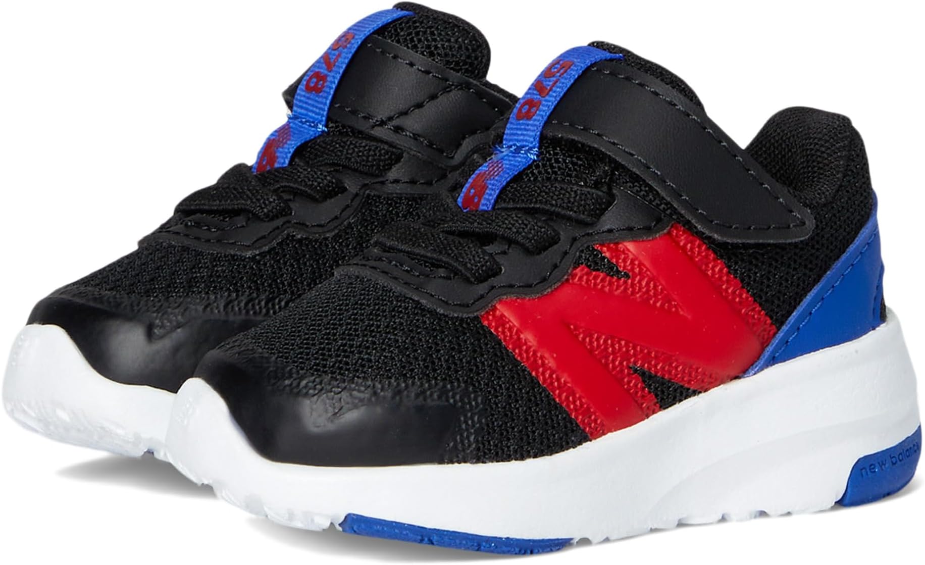 

Кроссовки New Balance Kids 578v1 Bungee Lace with Top Strap, Black/Team Red/Team Royal
