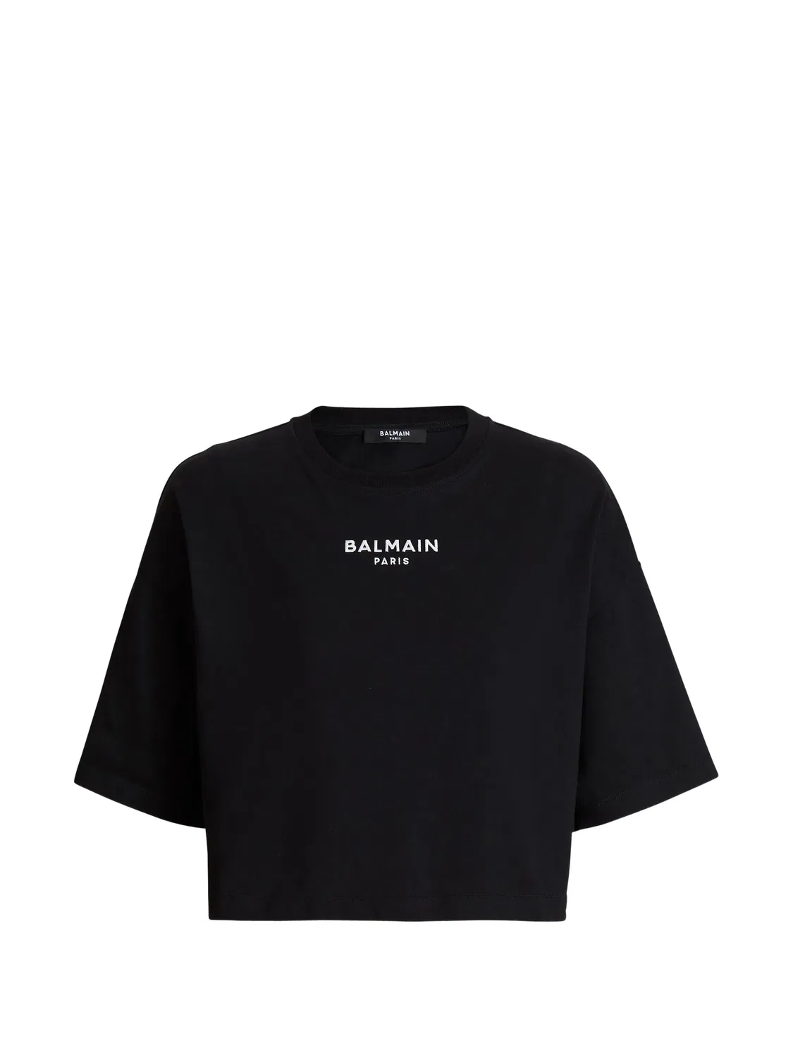 Футболка с вышивкой - черная Balmain, черный
