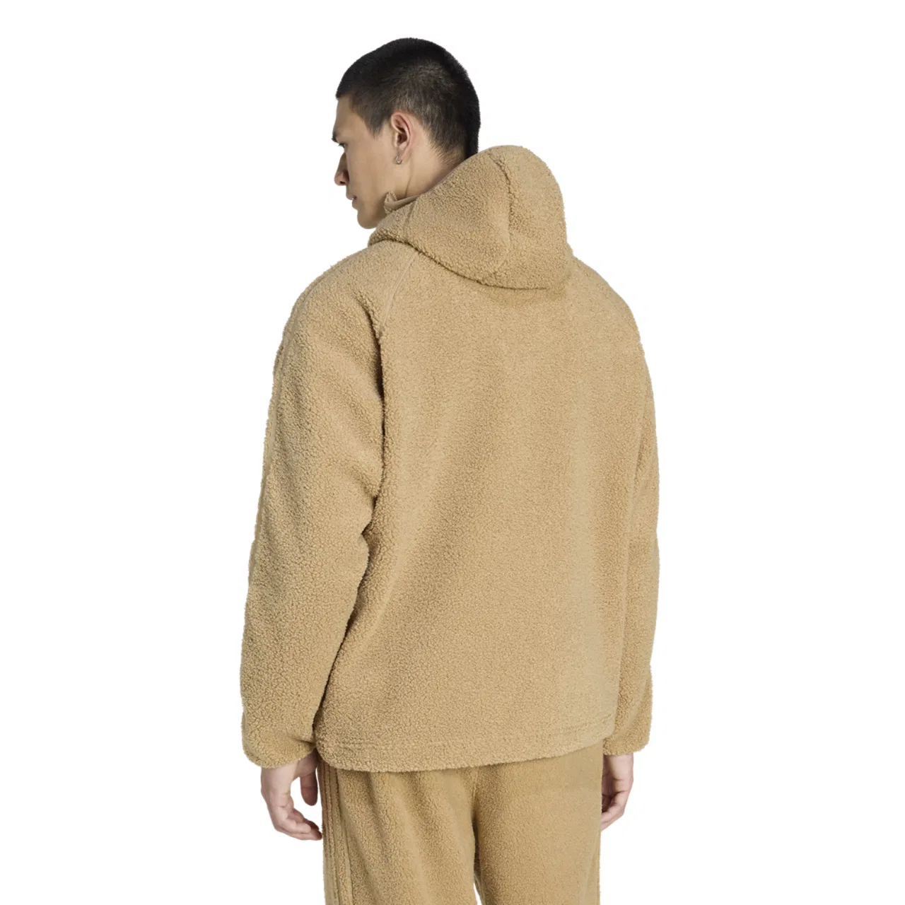 Мужская толстовка Borg Quarter-Zip Adidas, цвет Brown/Tan — фото 2