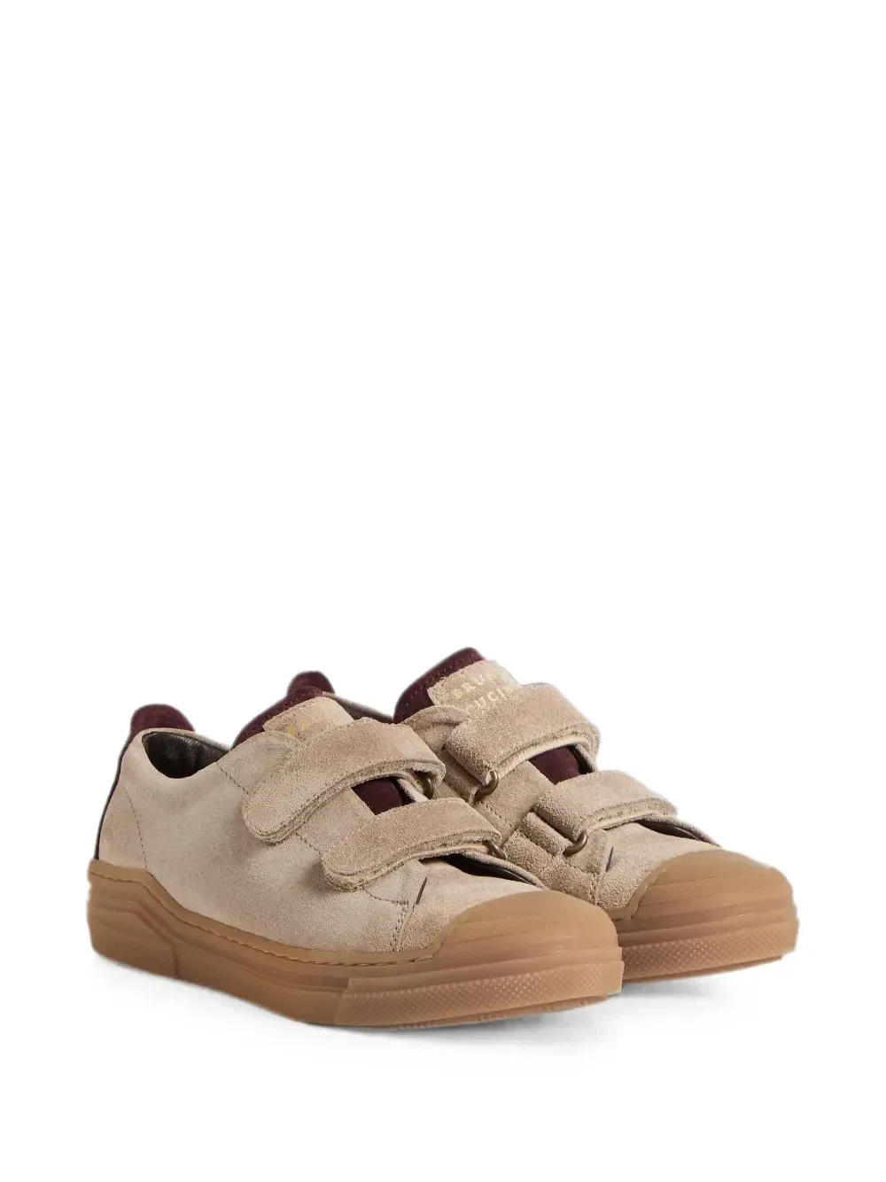Кроссовки на липучках Brunello Cucinelli Kids, бежевый — фото 3