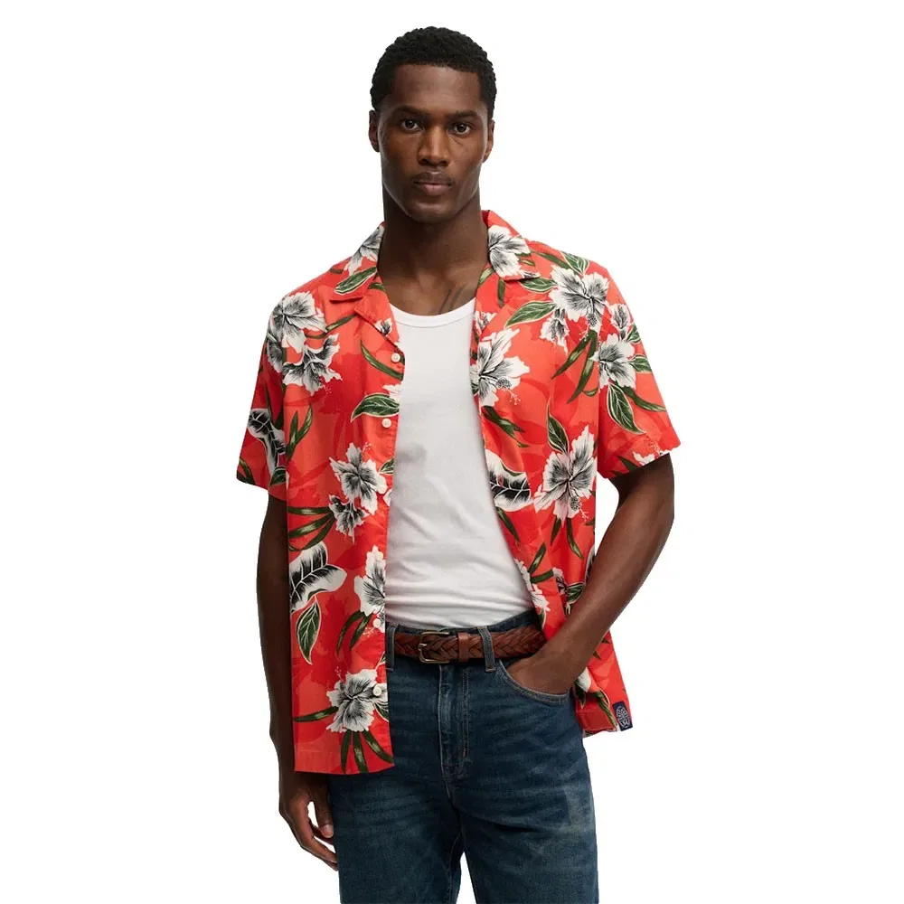 Рубашка с коротким рукавом Hawaiian Print Superdry, красный