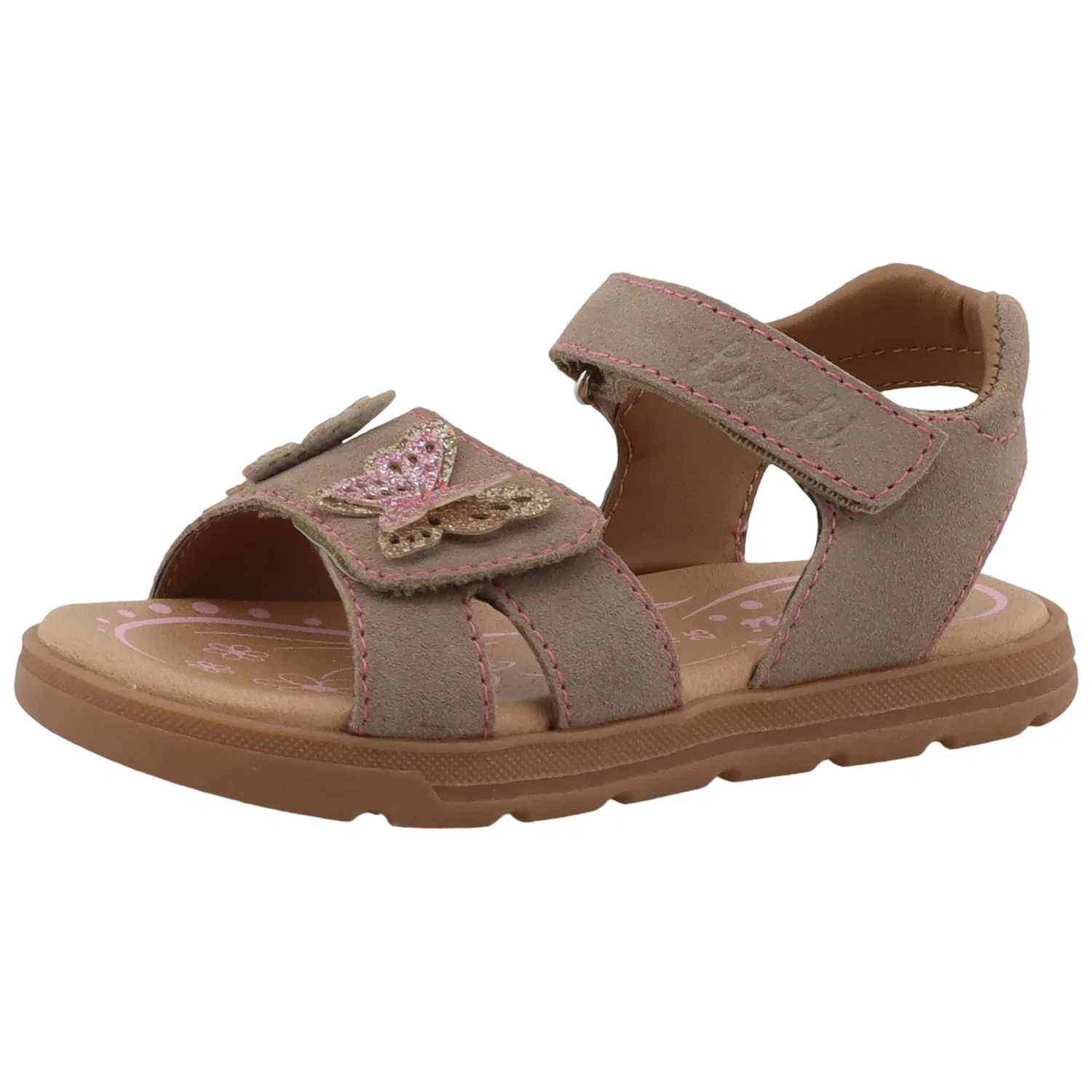 Детские сандалии с бабочками и глиттером Lurchi, Beige