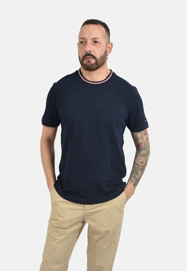 Футболка хлопковая Basic T-shirt Tommy Hilfiger, Dark Blue, темно-синий