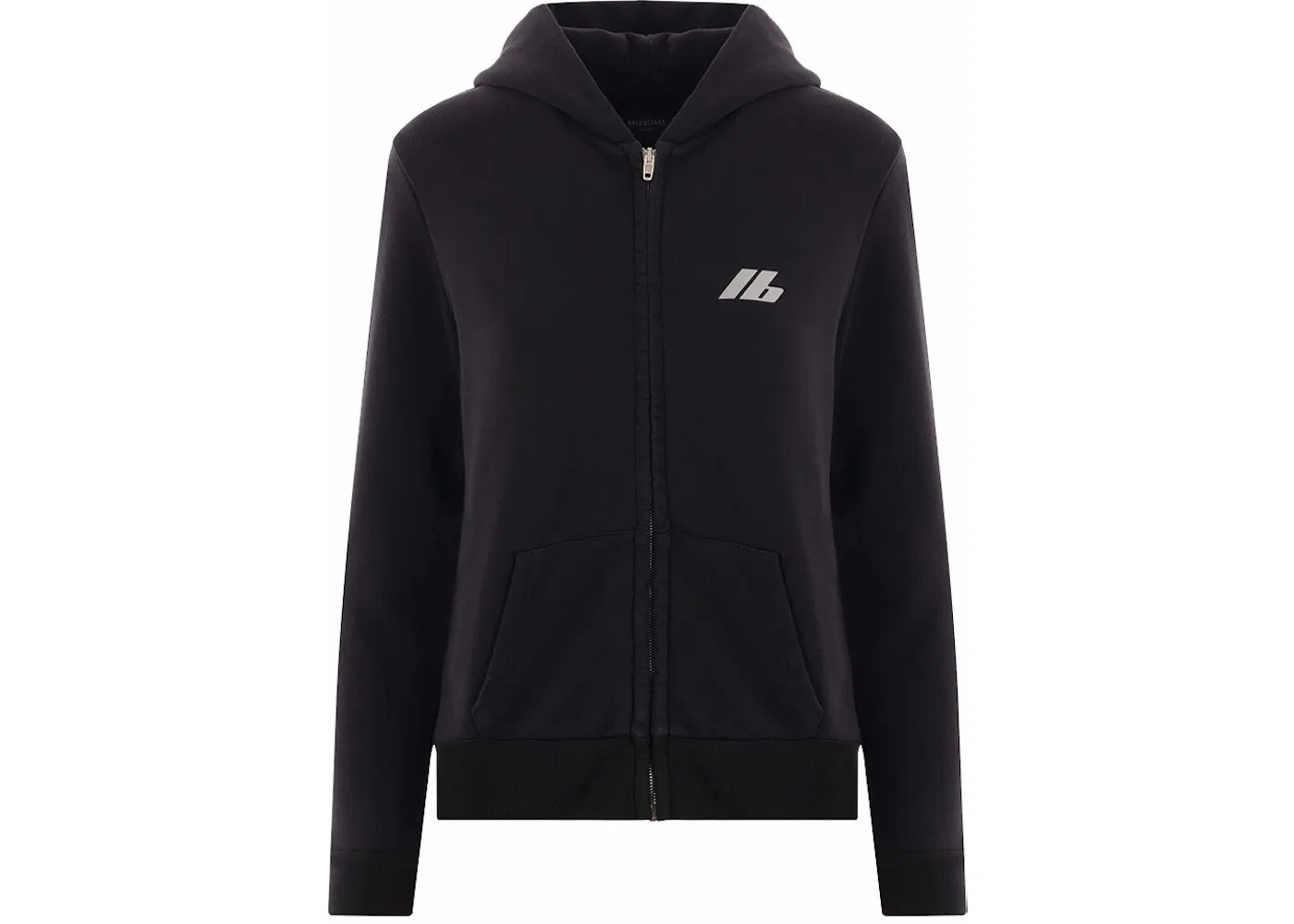 Женская худи на молнии Activewear Jersey Full-Zip Hoodie Balenciaga, Black — фото 2