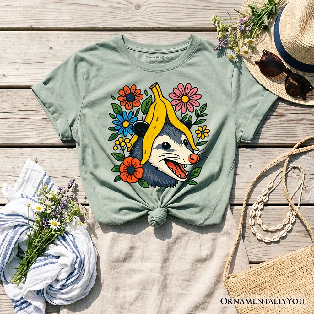 Детская футболка с принтом Banana Possum Floral OrnamentallyYou, Sage