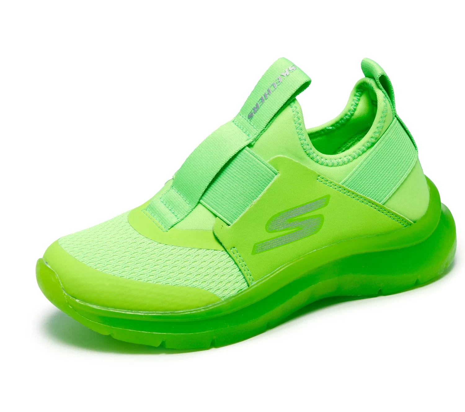 Детские кроссовки для мальчиков с принтом Skech Fast Ice Skechers, Lime Green