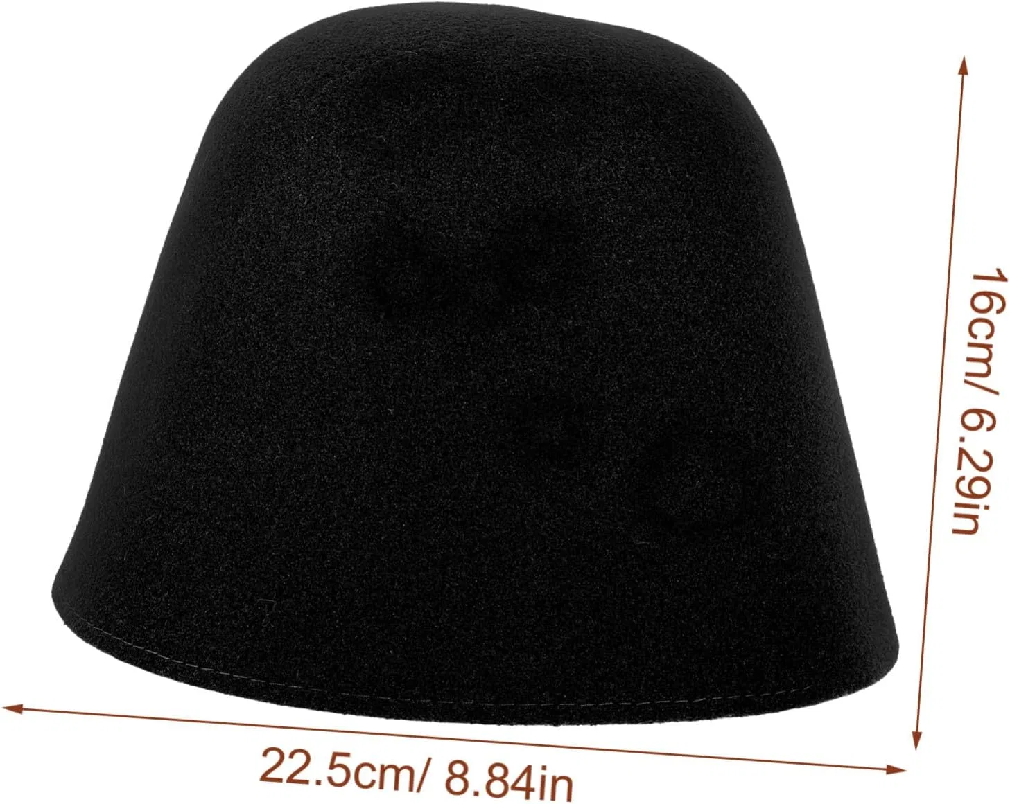 Шапочка для сауны Felt, ibasenice, 22.5x22.5x16 см, Black — фото 2