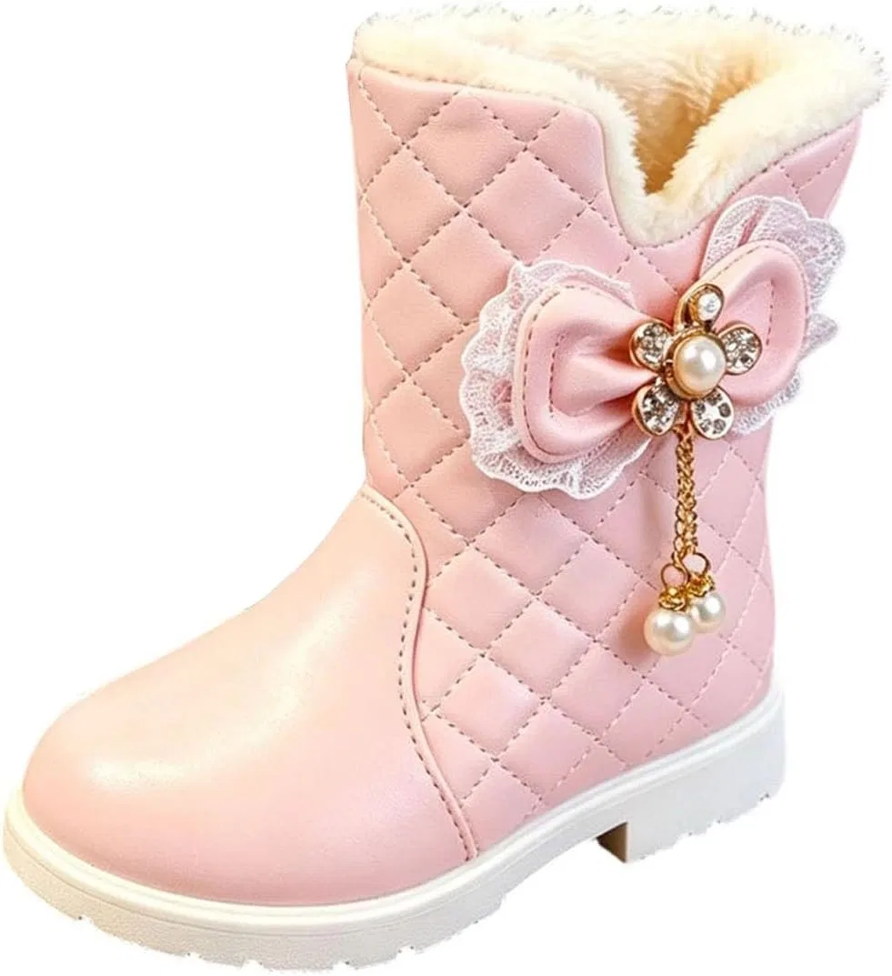 Детские сапоги для девочек с бантом SHOPESSA, Pink