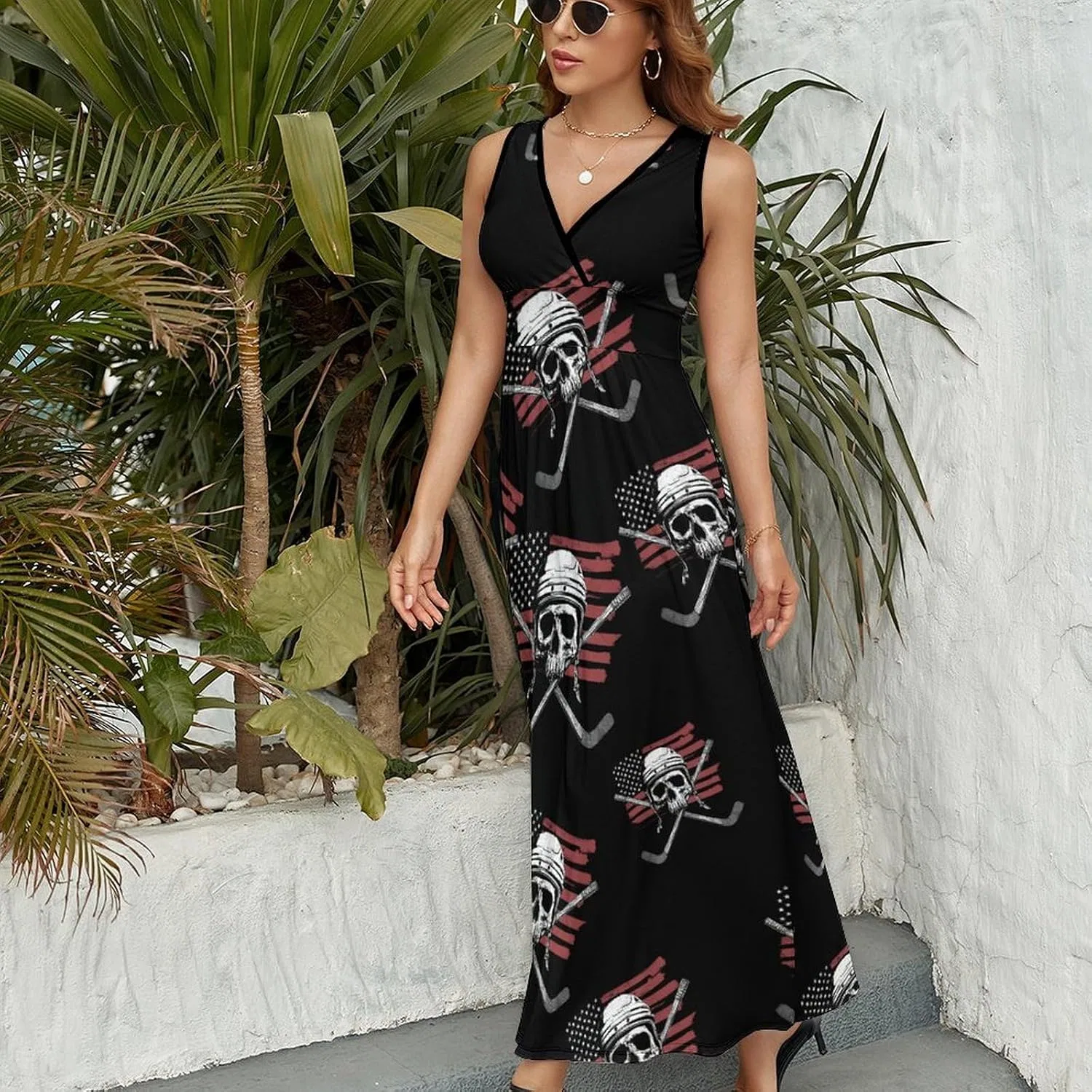 Женский летний сарафан с V-образным вырезом Sleeveless Maxi Dress, Style — фото 3
