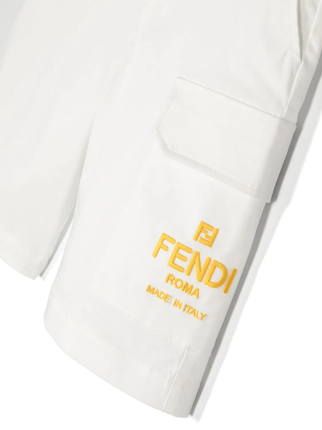 Шорты из хлопка с вышивкой логотипа FENDI, нейтральные — фото 2