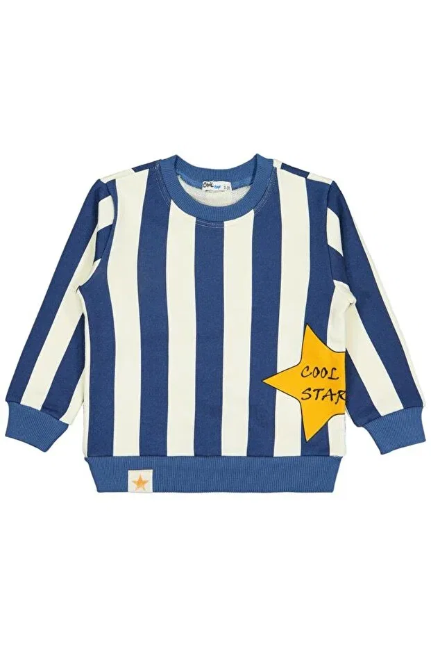 Детские свитшот для мальчиков с принтом Striped Star Printed Civil Boys, Indigo