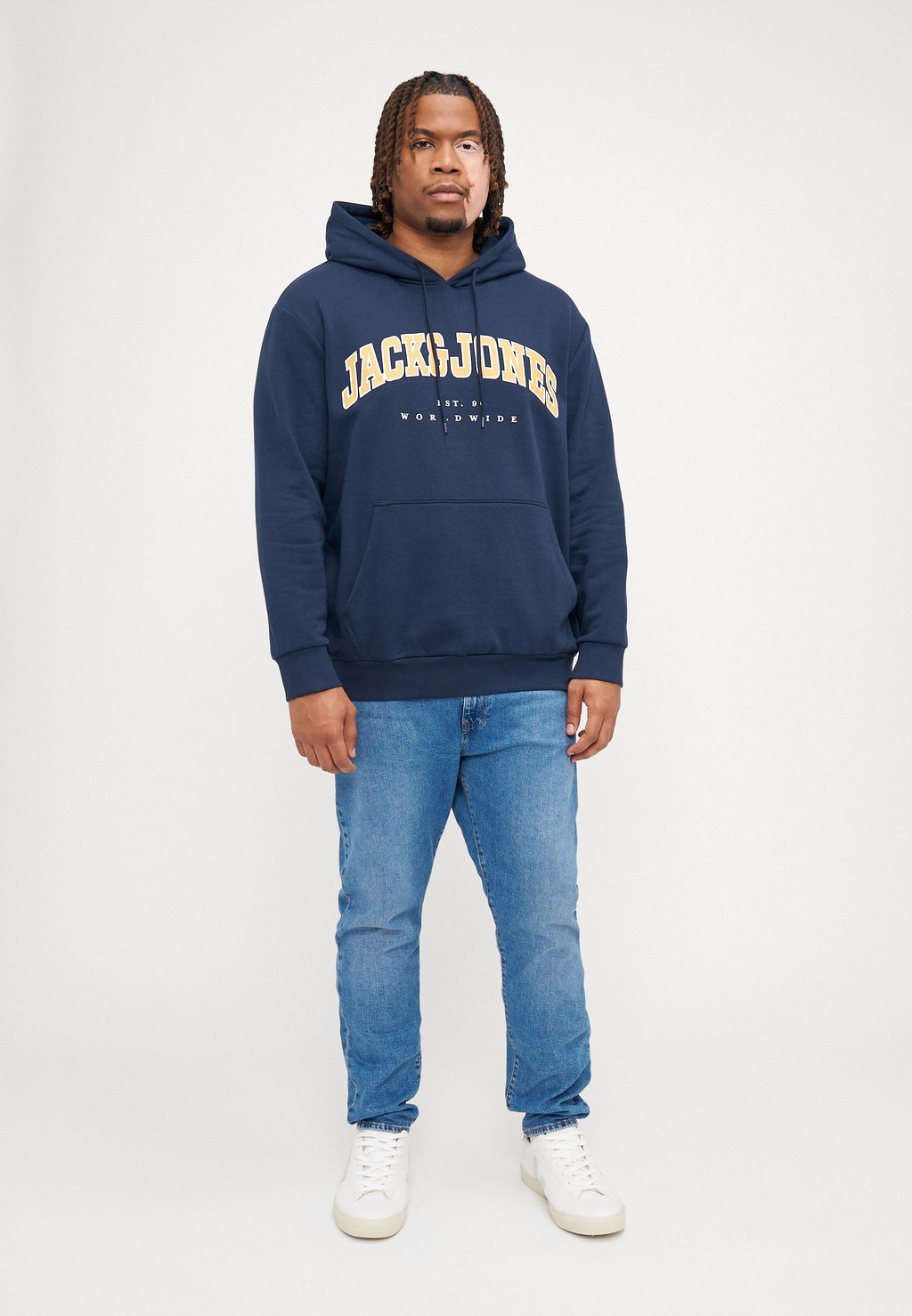 

Толстовка JJECALEB VARSITY HOOD Jack & Jones, темно-синий