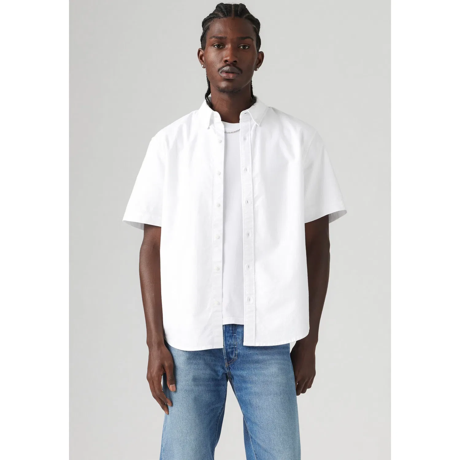 Мужская рубашка с коротким рукавом на пуговицах Levi's, Bright White — фото 2