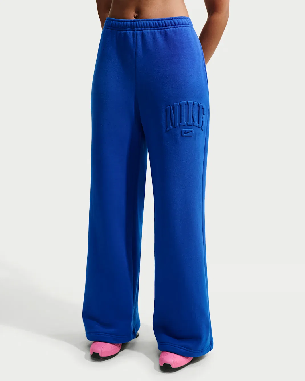 Женские брюки средней посадки с широкими штанинами Nike Studio Fleece Medium Weight, Old Royal/Old Royal — фото 2