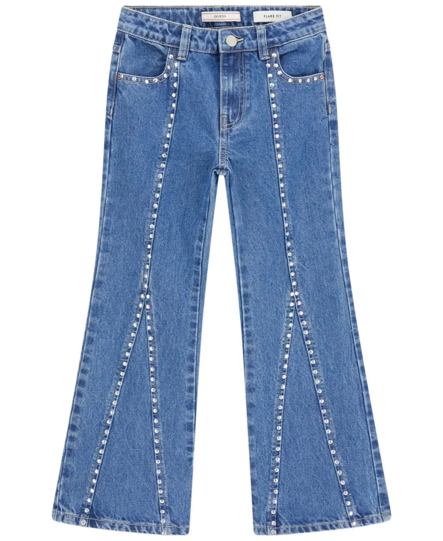 Джинсы клеш с заклепками GUESS, Blue