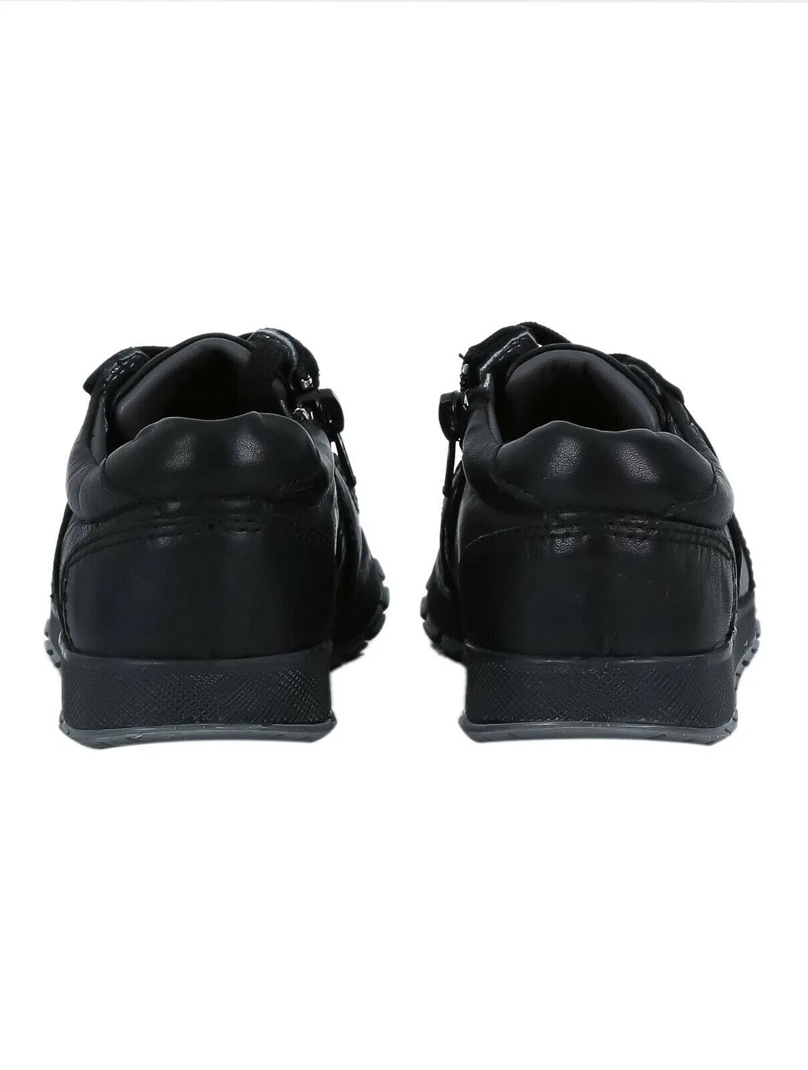 Детские кожаные ботинки для мальчиков на молнии SIRRI, Black — фото 4
