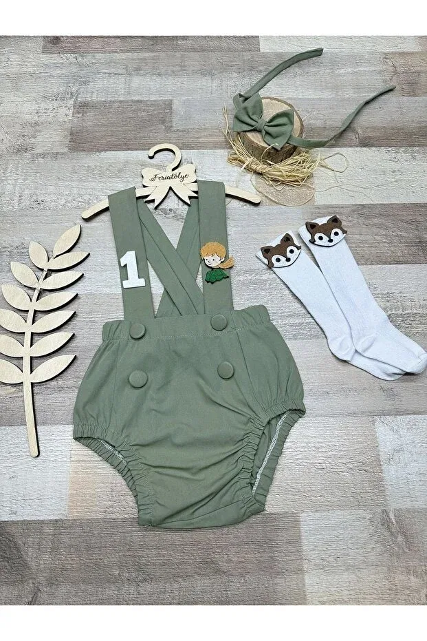 Детский комбинезон для мальчиков хлопковый Little Prince Baby Boy Green Romper Feriatolye, Green