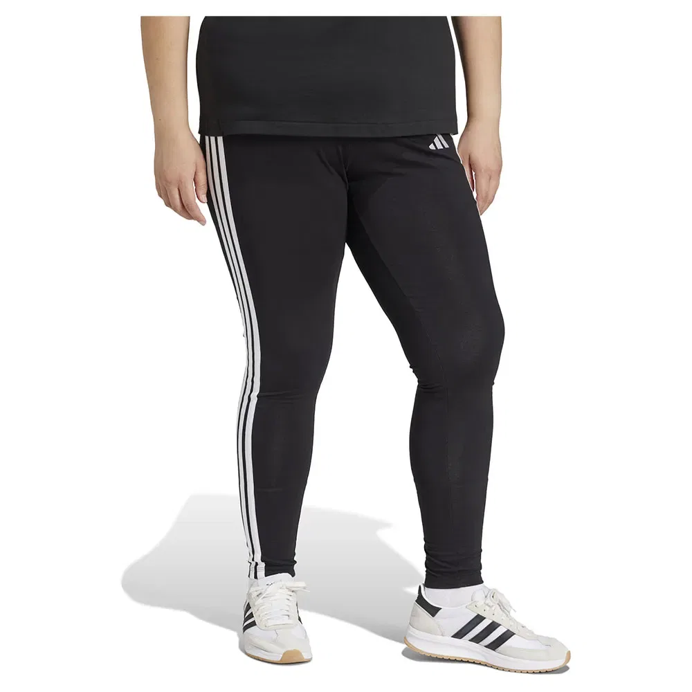 Леггинсы Adidas Essentials 3 Stripes Cotton Plus, черный — фото 4