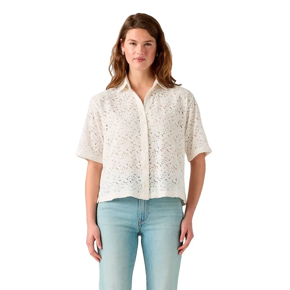 Женская хлопковая рубашка с кружевом Harlie Levi's, White