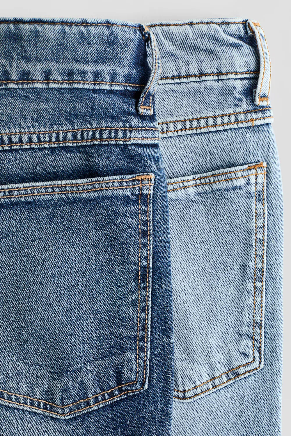 Комплект из 2 удобных эластичных джинсов свободного кроя H&M, Helles Denimblau/Denimblau — фото 2