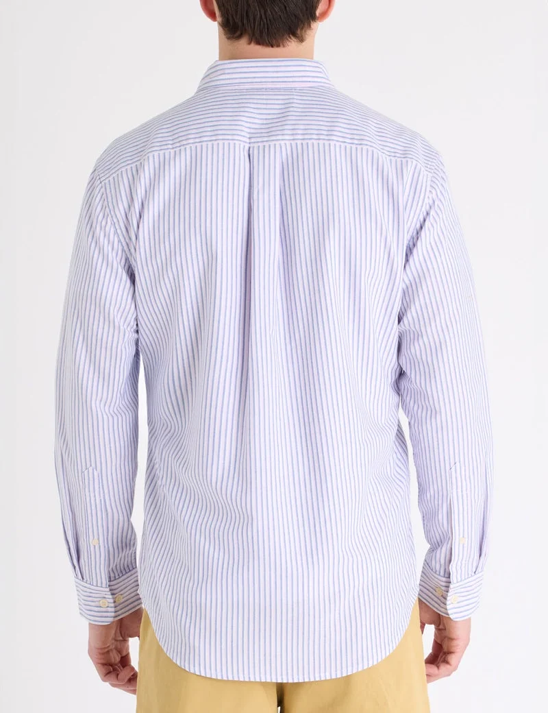 Мужская рубашка U.S. Polo Assn. Long Sleeve Double Stripe Oxford, розовый/голубой — фото 2