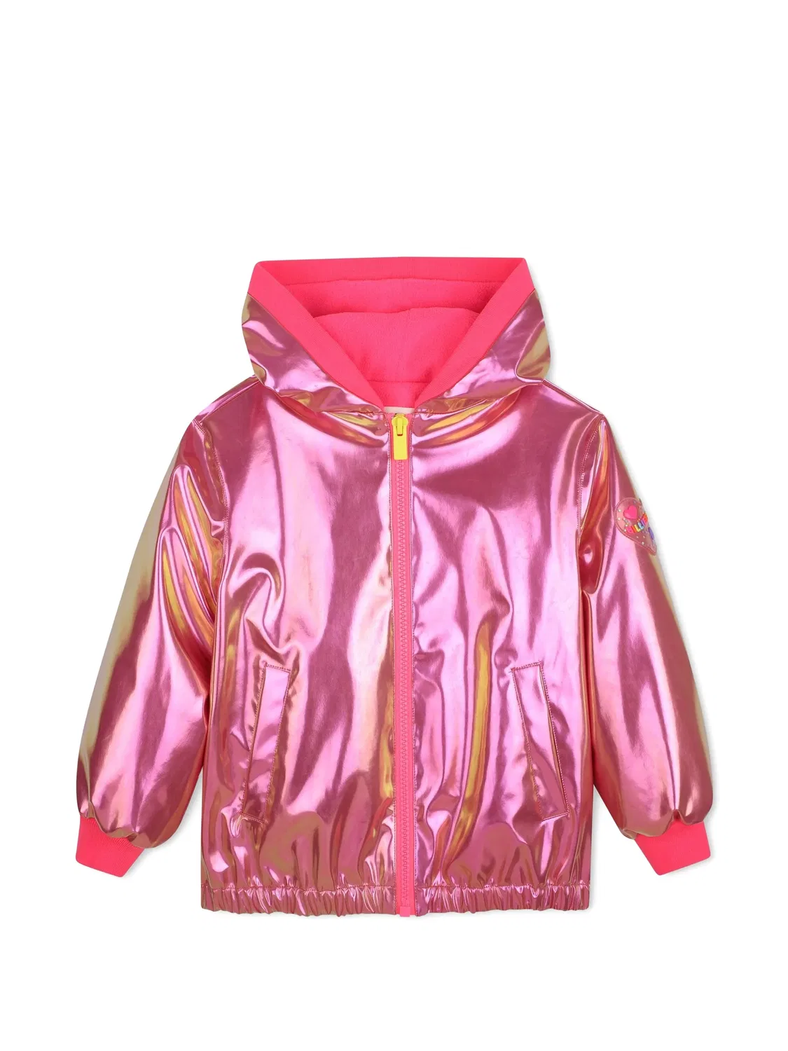 Плащ с капюшоном и эффектом металлик Billieblush, розовый