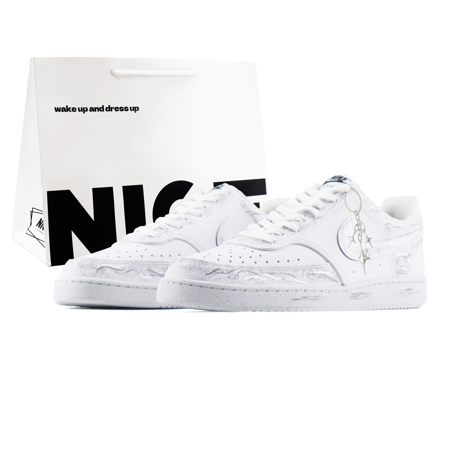 

Кроссовки для скейтбординга Court Vision 1 LOW Next Nature износостойкие и легкие мужские низкие белые серые Nike, белый серый