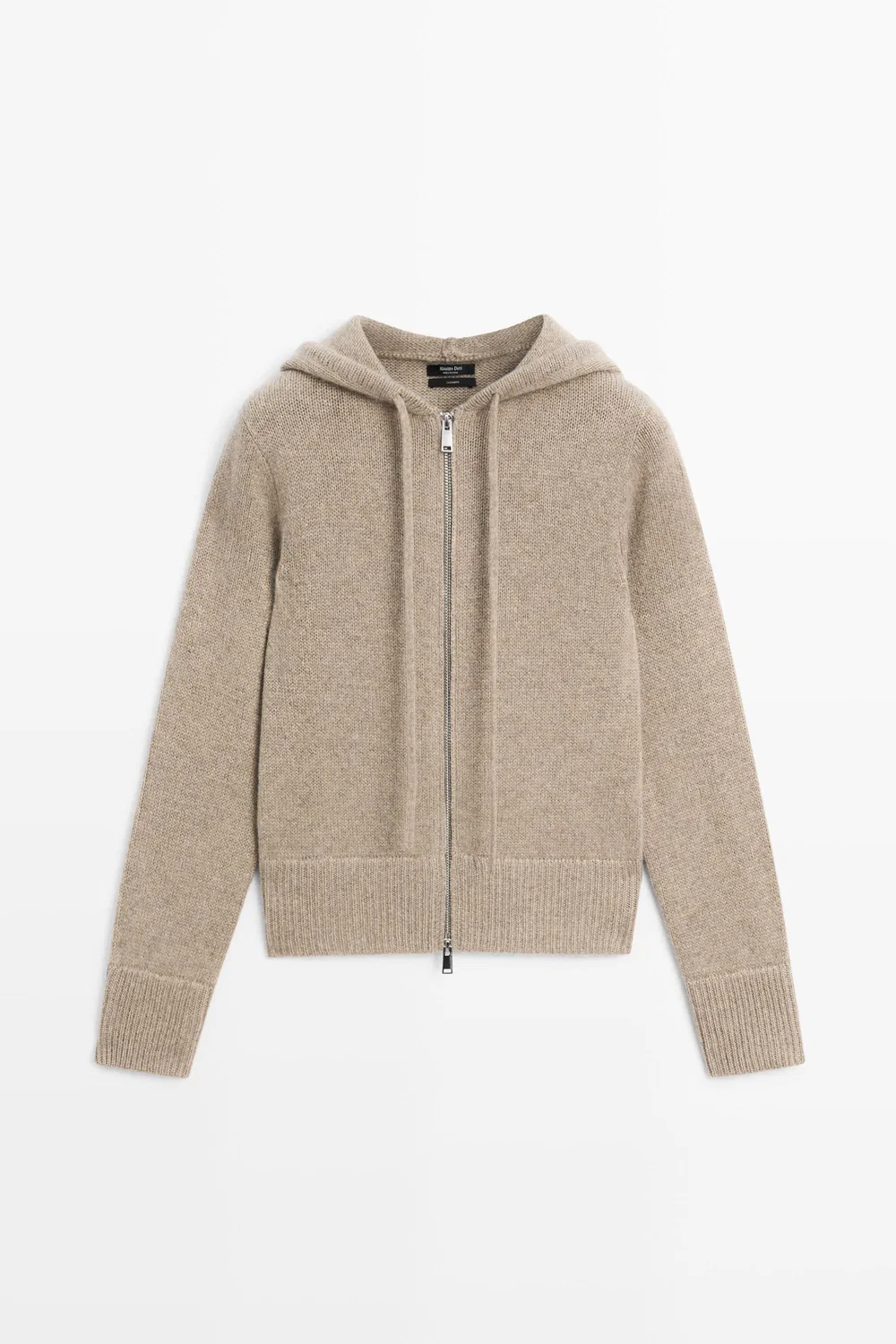 Кардиган Massimo Dutti 100% Cashmere Hooded Zip-Up, бежевый — фото 2