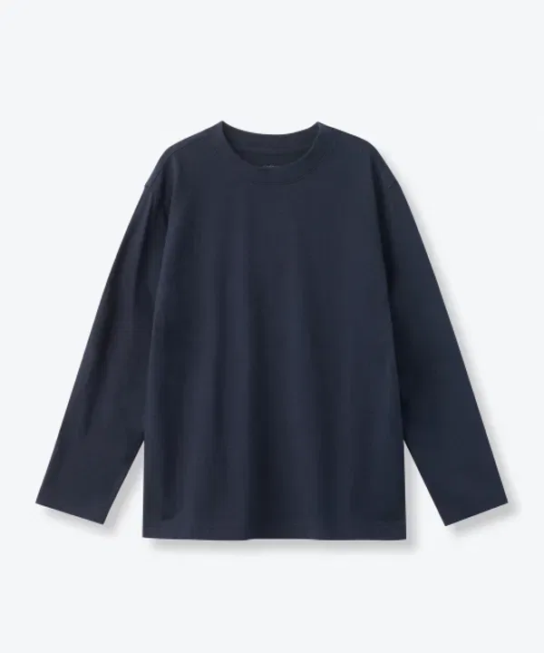 Футболка с длинным рукавом Relaxed Crew Neck, Musinsa Standard Kids, темно-синий — фото 2