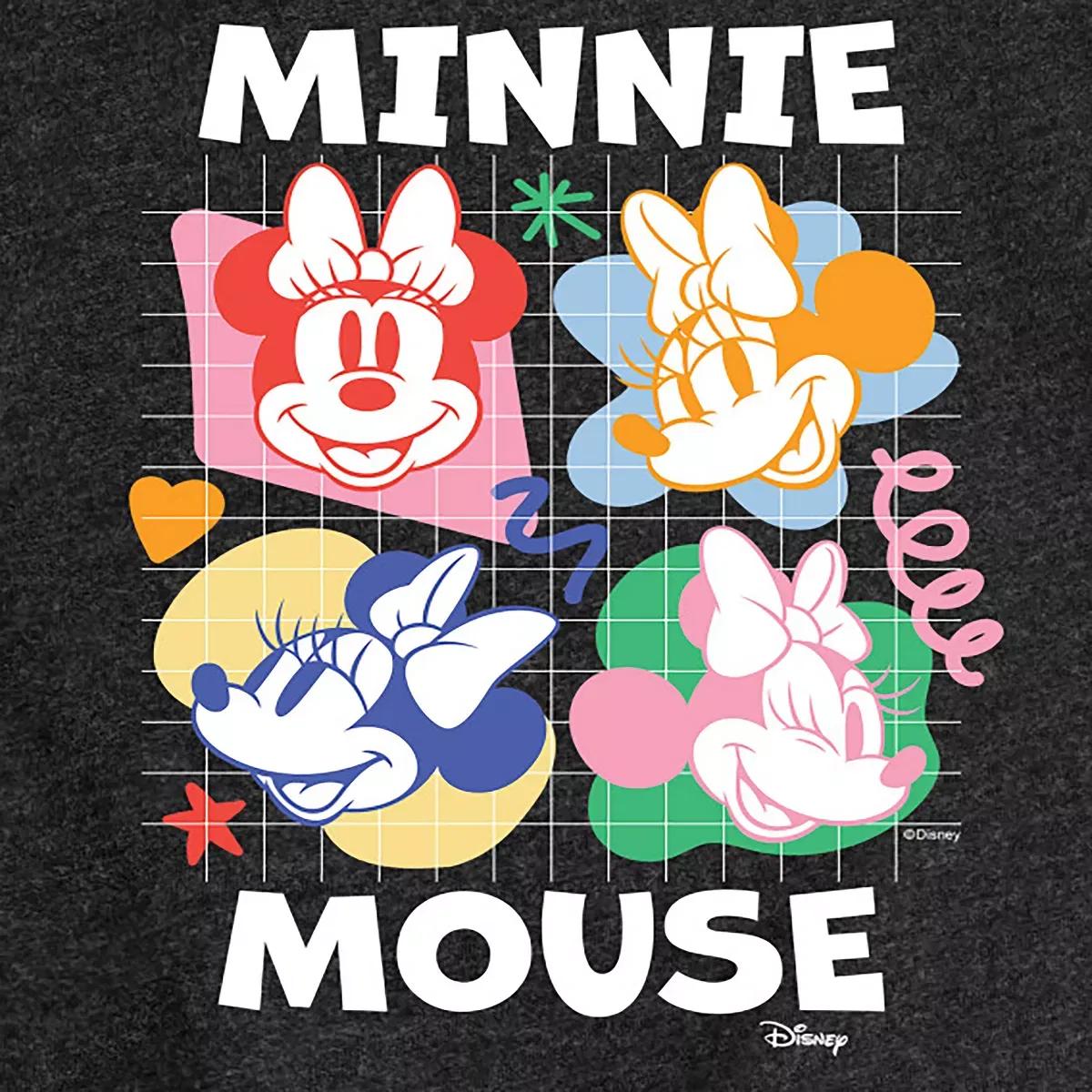 Детское футболка для девочек с принтом Minnie Mouse Multicolored Grid Disney, Бирюзовый — фото 2