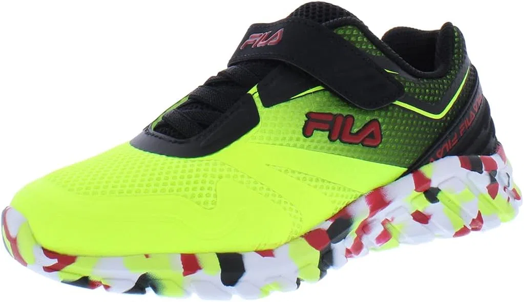 Детские кроссовки для девочек Galaxia 4 Strap Mashup Fila, Neon/Black/Red