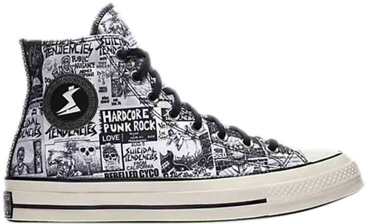 

Кроссовки Converse Suicidal Tendencies x Chuck 70 Hi White Black, белый, Белый;серый, Кроссовки Converse Suicidal Tendencies x Chuck 70 Hi White Black, белый