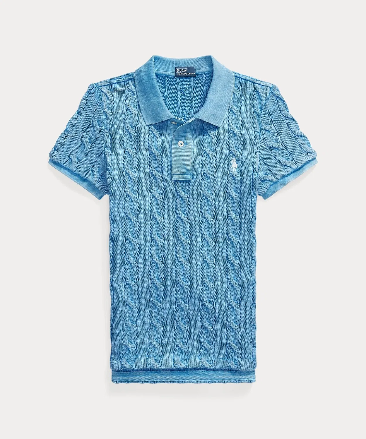 Женский хлопковый поло-свитер с длинным рукавом Slim Fit POLO RALPH LAUREN, Синий — фото 3