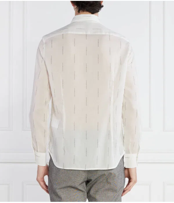 Мужская рубашка с длинным рукавом Emporio Armani, белый — фото 4