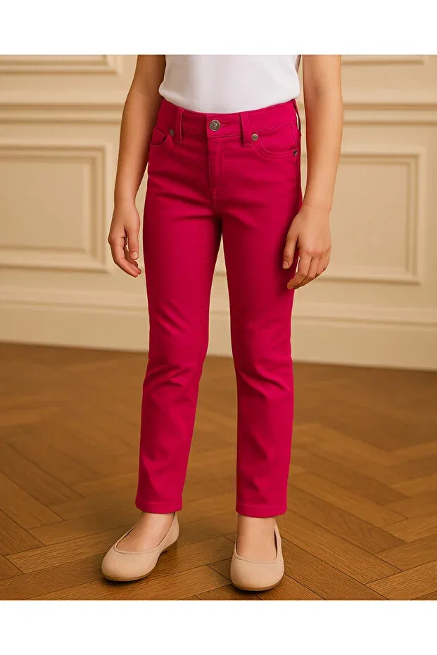 Детские брюки для девочек прямого кроя Keskin Bebe, Fuchsia