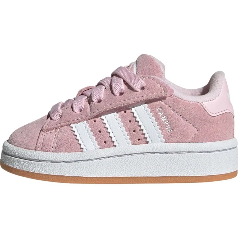 Кроссовки детские с эластичной шнуровкой Campus 00s adidas, Розово-белый — фото 2