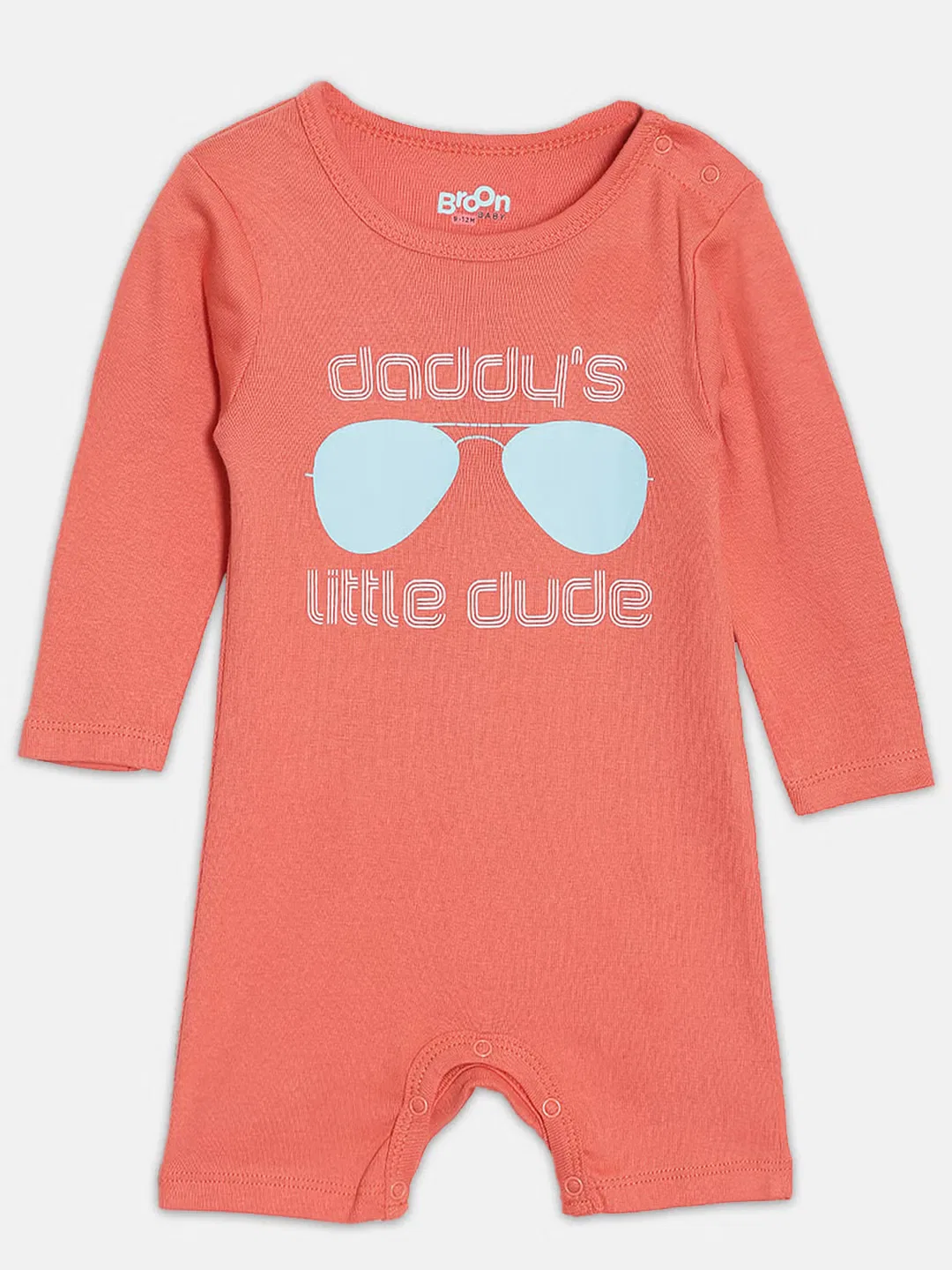 Боди-комбинезон с принтом комплект из 2 штук Broon, оранжевый и серый — фото 2