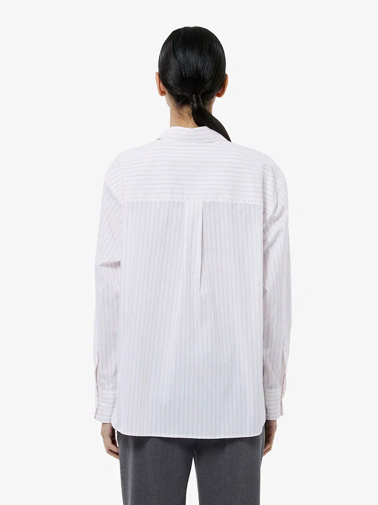 Рубашка LACOSTE CF292E-55N полосатая, женская, хлопковая, белая — фото 3