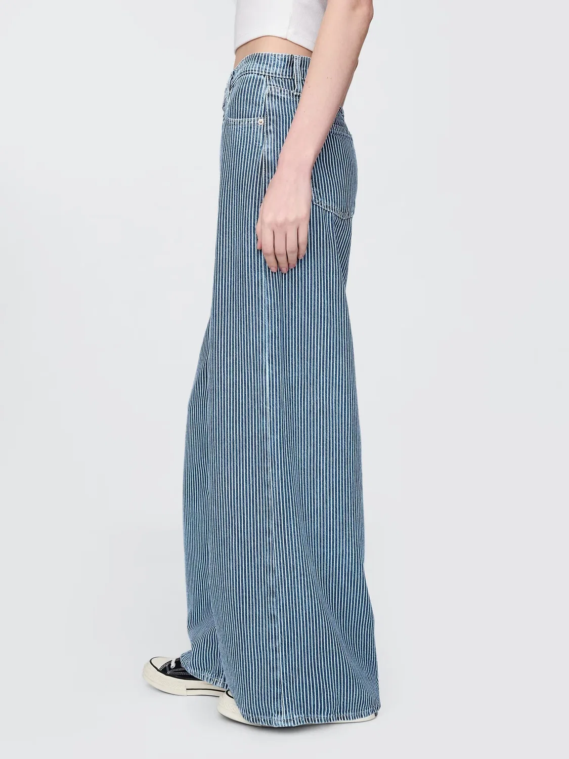 Джинсы свободные Gap Indigo Blue Stripe Baggy, Indigo Blue — фото 4