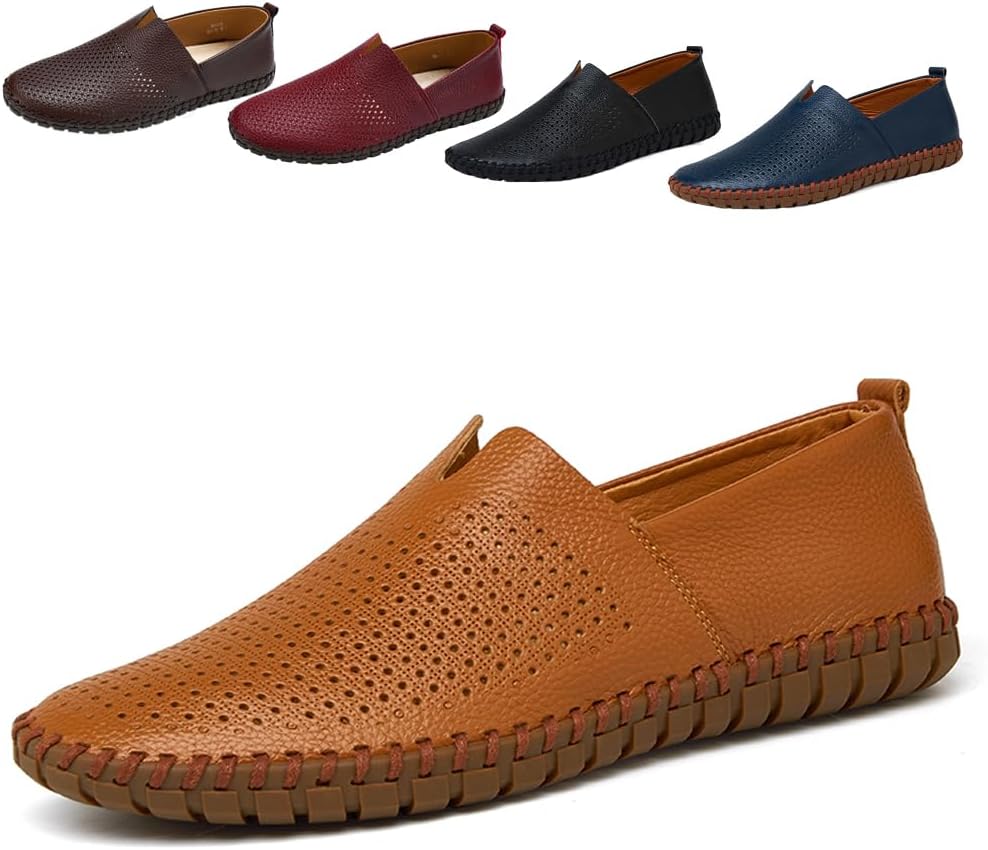 

Мужские кожаные мокасины для вождения, повседневные слипоны Noblespirit, коричневый