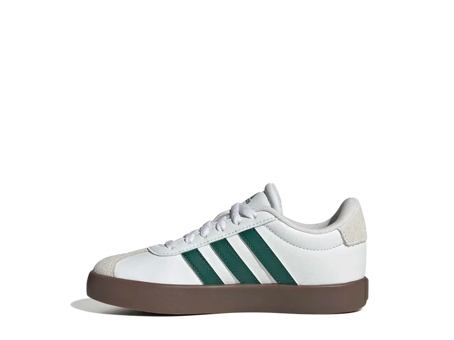 Кроссовки детские VL Court 3.0, adidas, белый/зеленый — фото 2