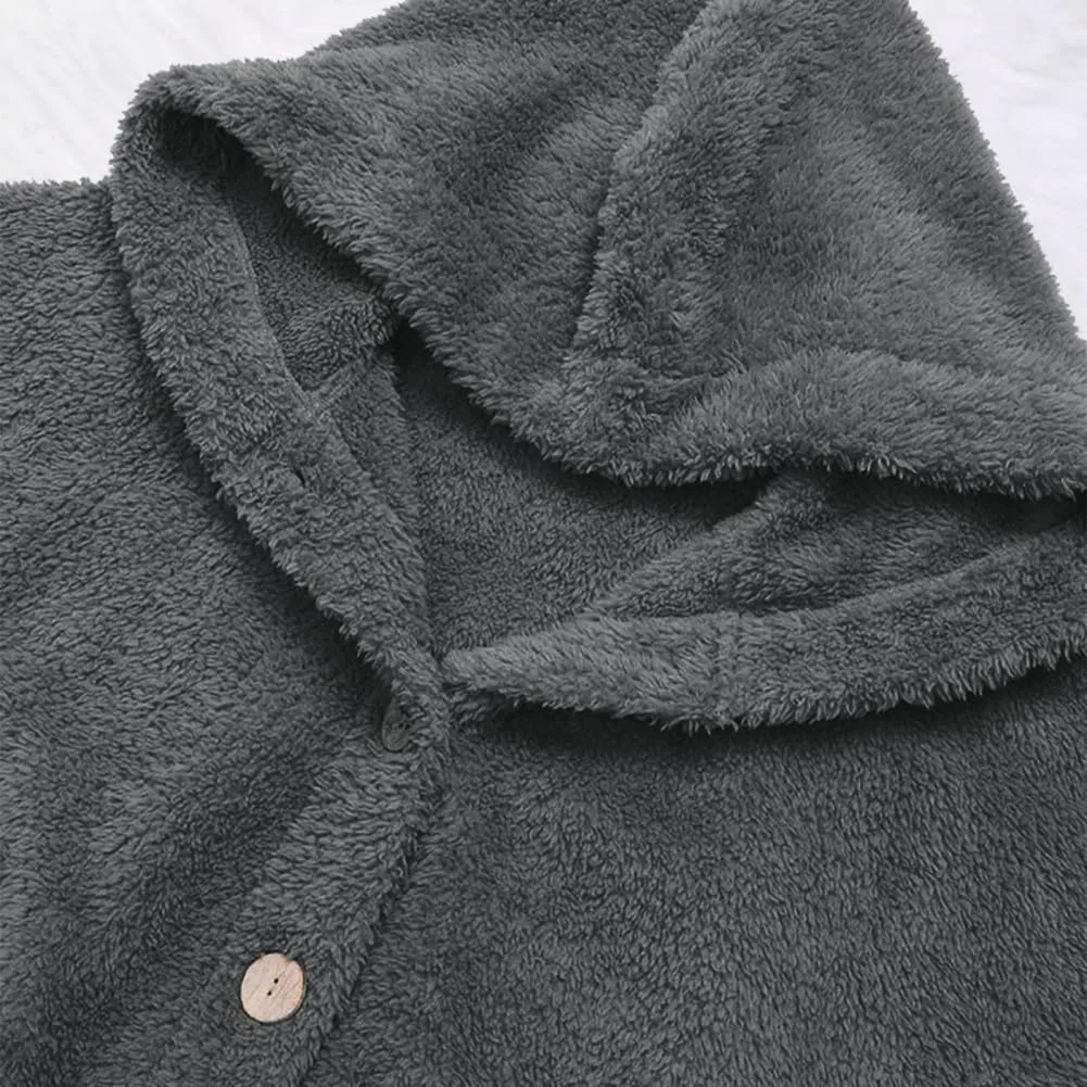 Женская утепленная флисовая куртка с капюшоном и карманами, Grigio Scuro — фото 2